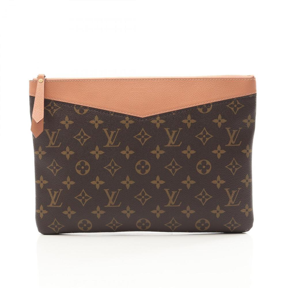 Louis Vuitton Daily Pouch Clutch Shoulder Bag Clutch Canvas Leather Monogram